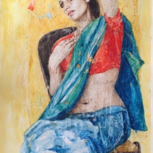 Woman in Colorful Dress